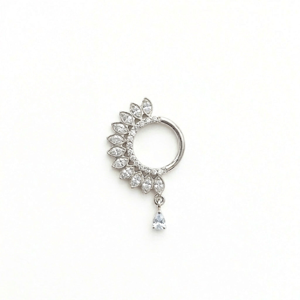 Anneau clicker avec strass