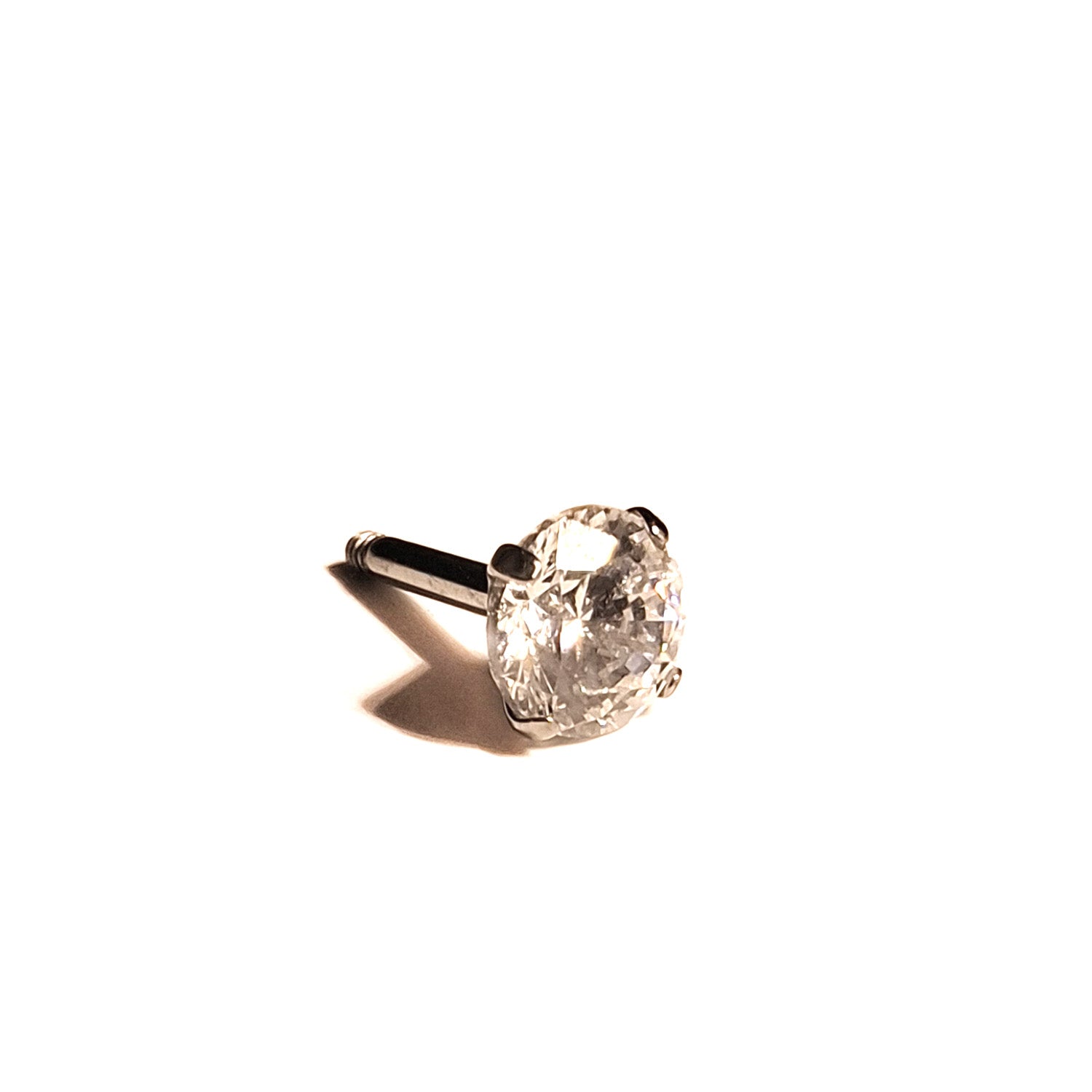 Puce interne strass blanche ronde grande
