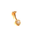 Banane nombril dorée perle cœur blanche avec couronne de strass