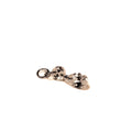 Charm strass blanche ronde et amande avec chaîne argentée
