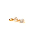 Charm strass blanche ronde et amande avec chaîne dorée