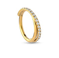 Anneau clicker double doré avec strass