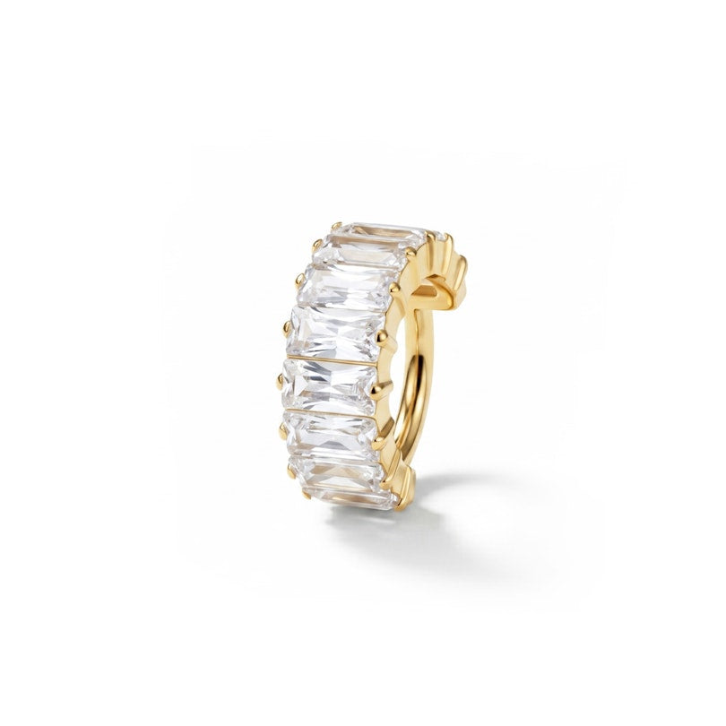 Anneau doré clicker avec strass